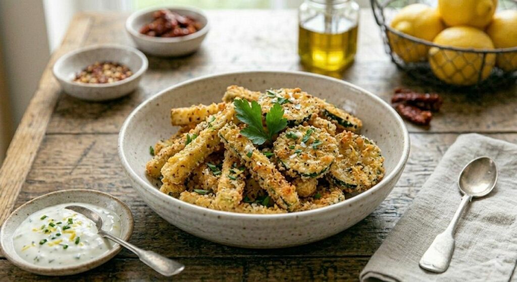 Zucchine croccanti in friggitrice ad aria