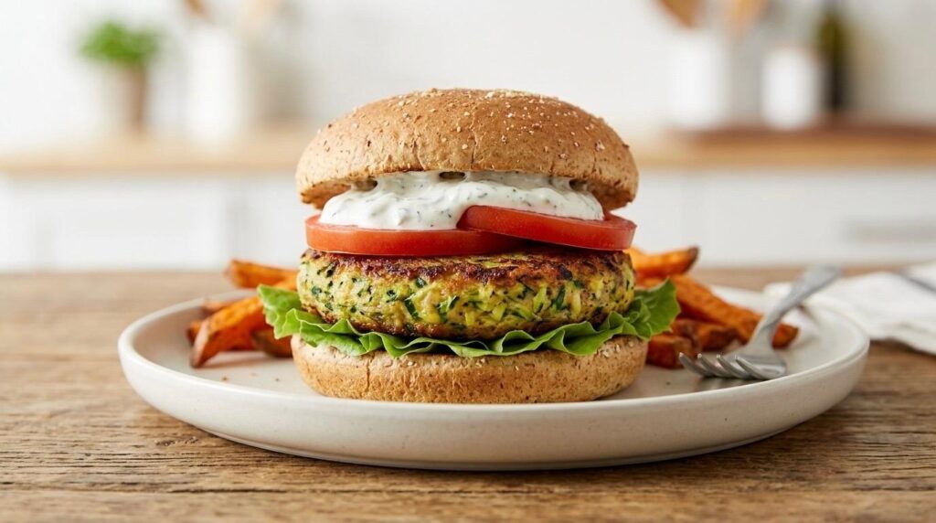 Burger di zucchine fit e veloce senza frittura